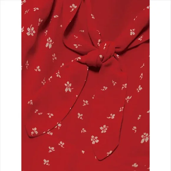 NWT ReformationTalleen Floral Tie-Neck Midi-Dress